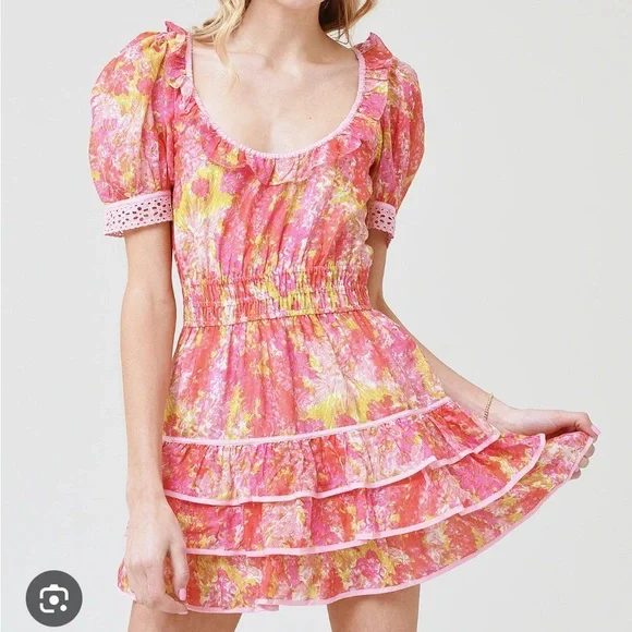 Loveshackfancy Safiya Silk-Blend Mini Dress